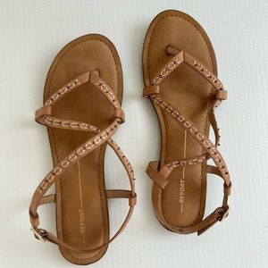 Gaelle Beaded Strappy Sandals by Report Footwear, Size 9